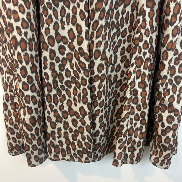 Derek lam Leopard/Animal Print Lightweight Flowy V-neck Dress Size Large - Picture 14 of 15